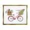 Stupell Industries Merry Christmas Seasonal Bicycle Framed Floater Canvas Wall Art